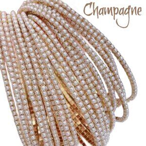 New Champagne Pearl 10 Multi Strand Stack Stretch Bracelet